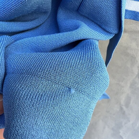 Doncaster Collection Size LM Blue White Knit Cardigan and Matching Tank Top Set - Picture 7 of 10